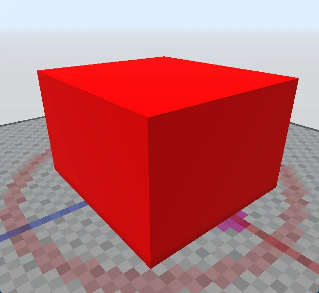 Red solid cuboid