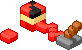 A block of TNT and a lever next to it, primed for destruction