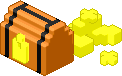 Locked chest with gold beside it