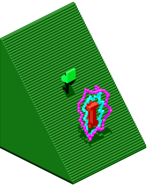 red l powering up also green Stairs on green stairs