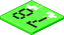 Lime green floor with 78 on top of it