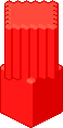 red block angled on top of another red block