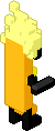 Hotdog wearing a blond wig