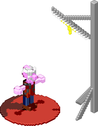 78 casting a shadow on red stage